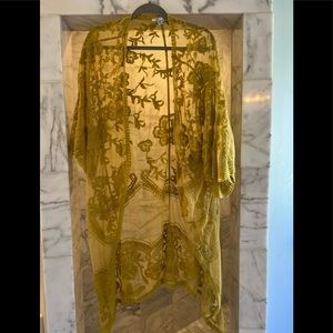 Long lace mustard kimono (M/L) *Bundle and Save*